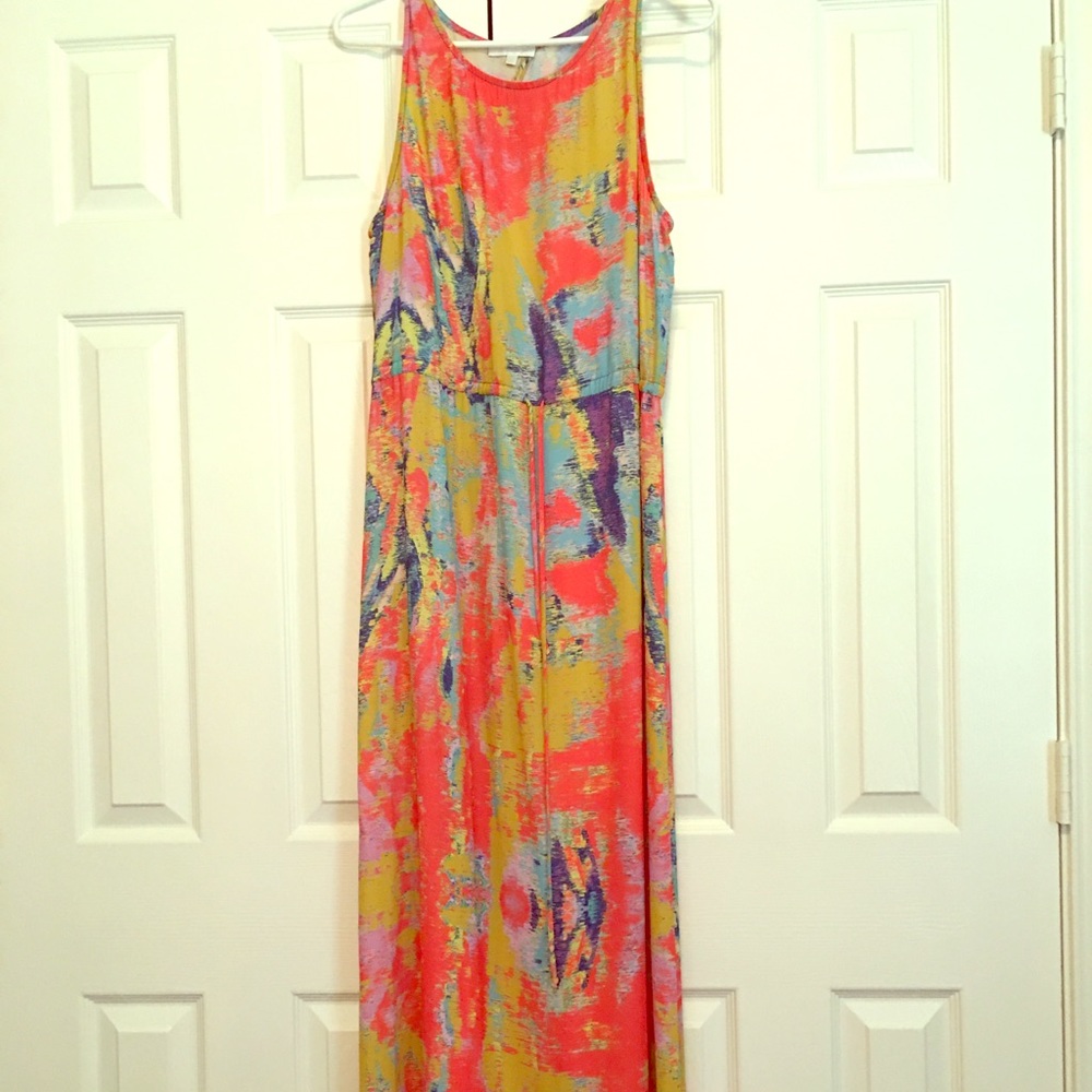 Colorful tank top maxi dress